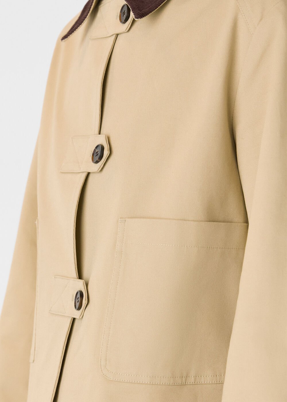 Neutral Corduroy Collar Jacket