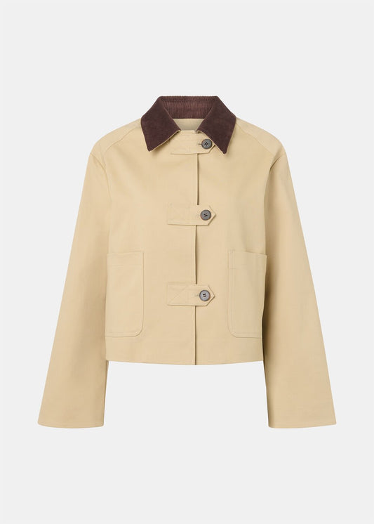 Neutral Corduroy Collar Jacket