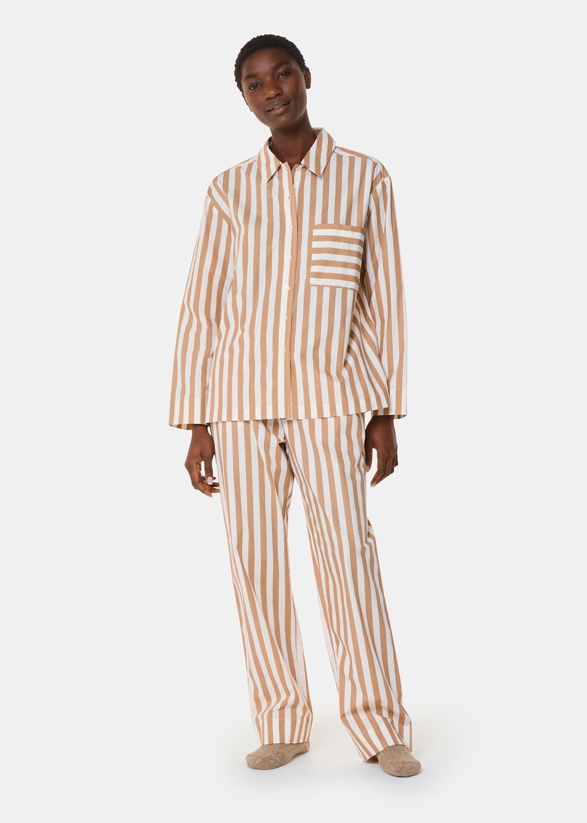 Ivory/Multi Cotton Stripe Pyjama Bottom