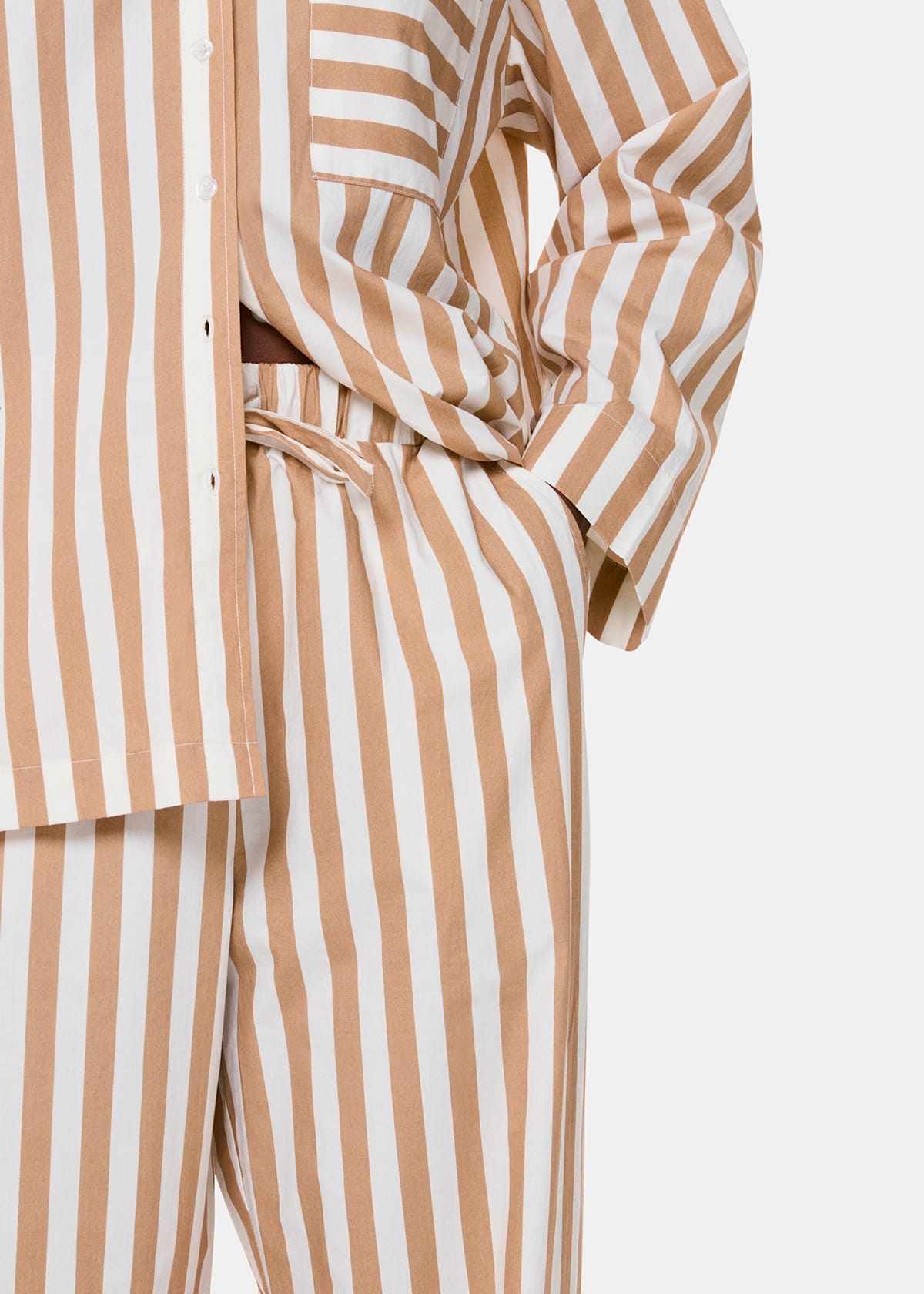 Ivory/Multi Cotton Stripe Pyjama Bottom