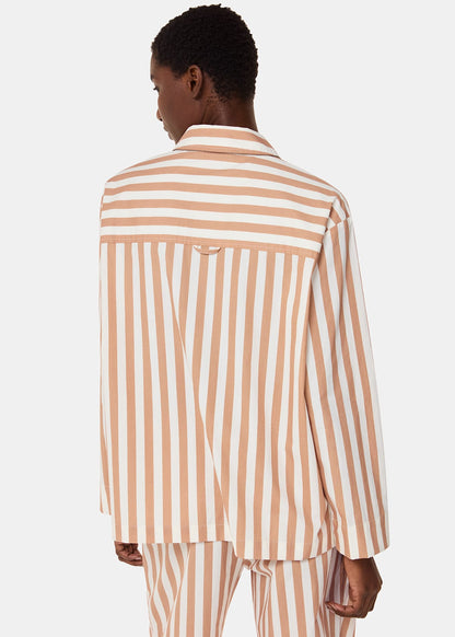 Ivory/Multi Cotton Stripe Pyjama Shirt