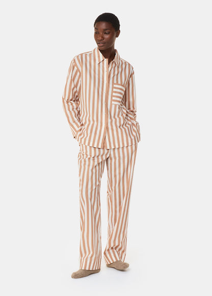 Ivory/Multi Cotton Stripe Pyjama Shirt