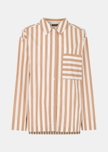 Ivory/Multi Cotton Stripe Pyjama Shirt