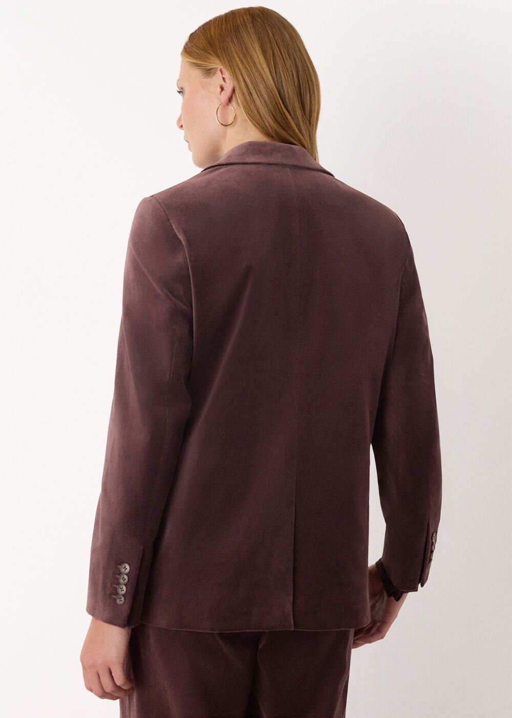 Brown Cotton Velvet Tailored Blazer
