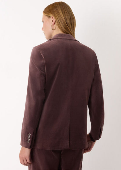 Brown Cotton Velvet Tailored Blazer