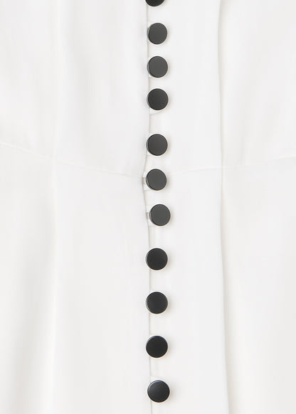 White Crepe Sleeveless Midi Dress