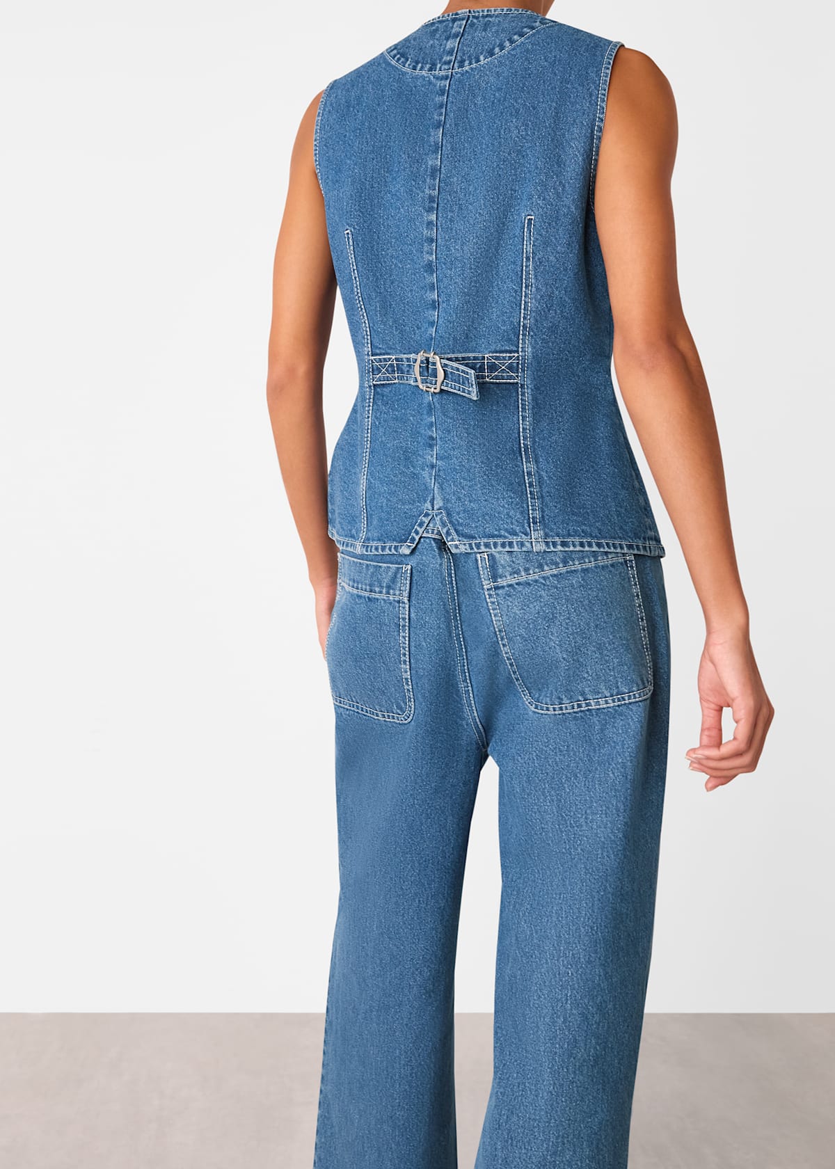 Denim Slim Fit Cotton Waistcoat