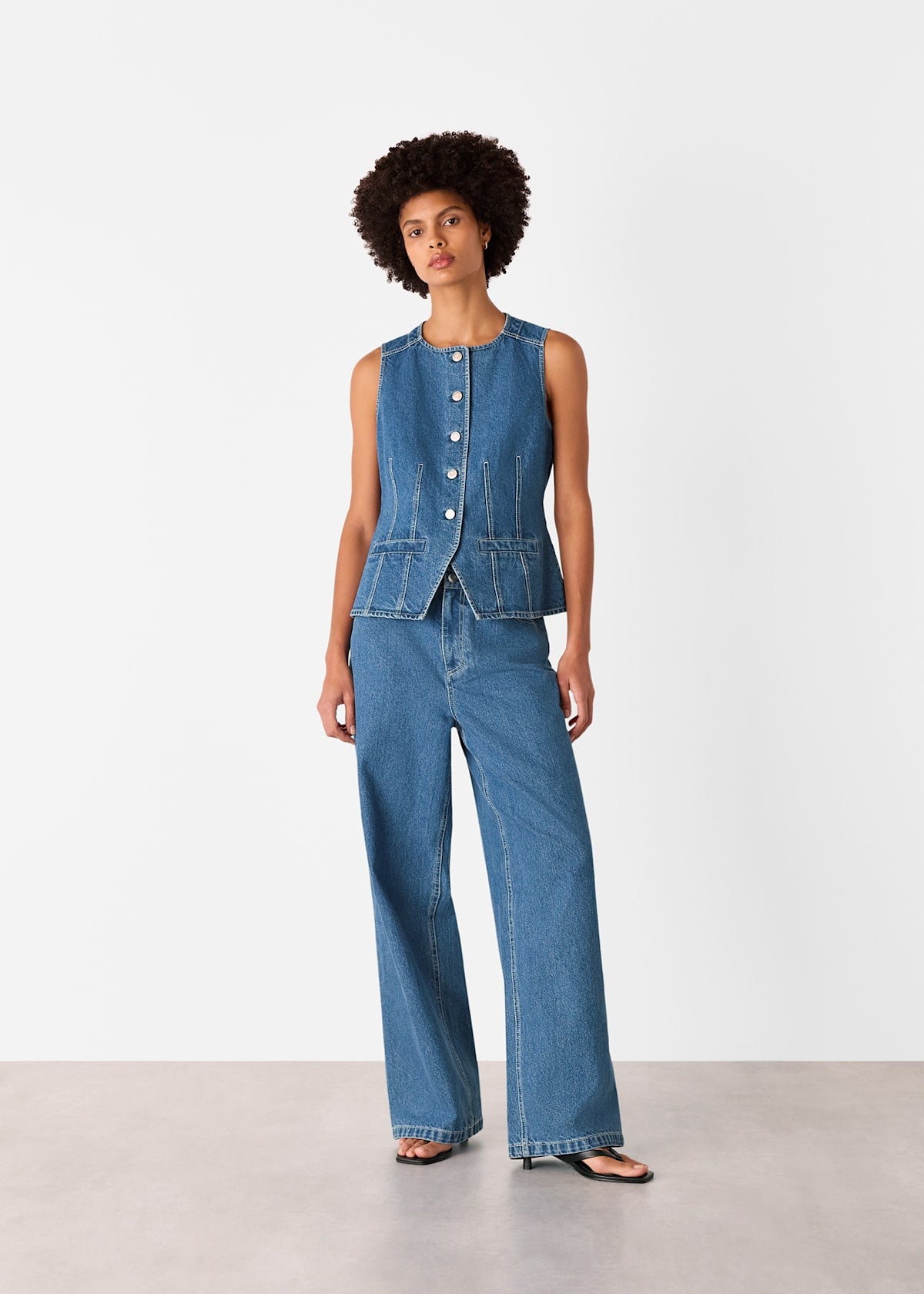 Denim Slim Fit Cotton Waistcoat