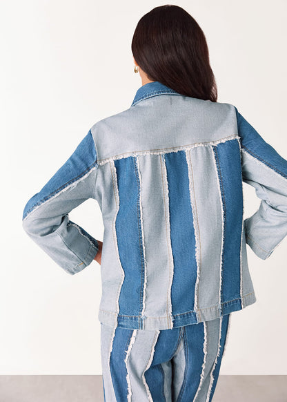 Denim Denim Vertical Stripe Jacket