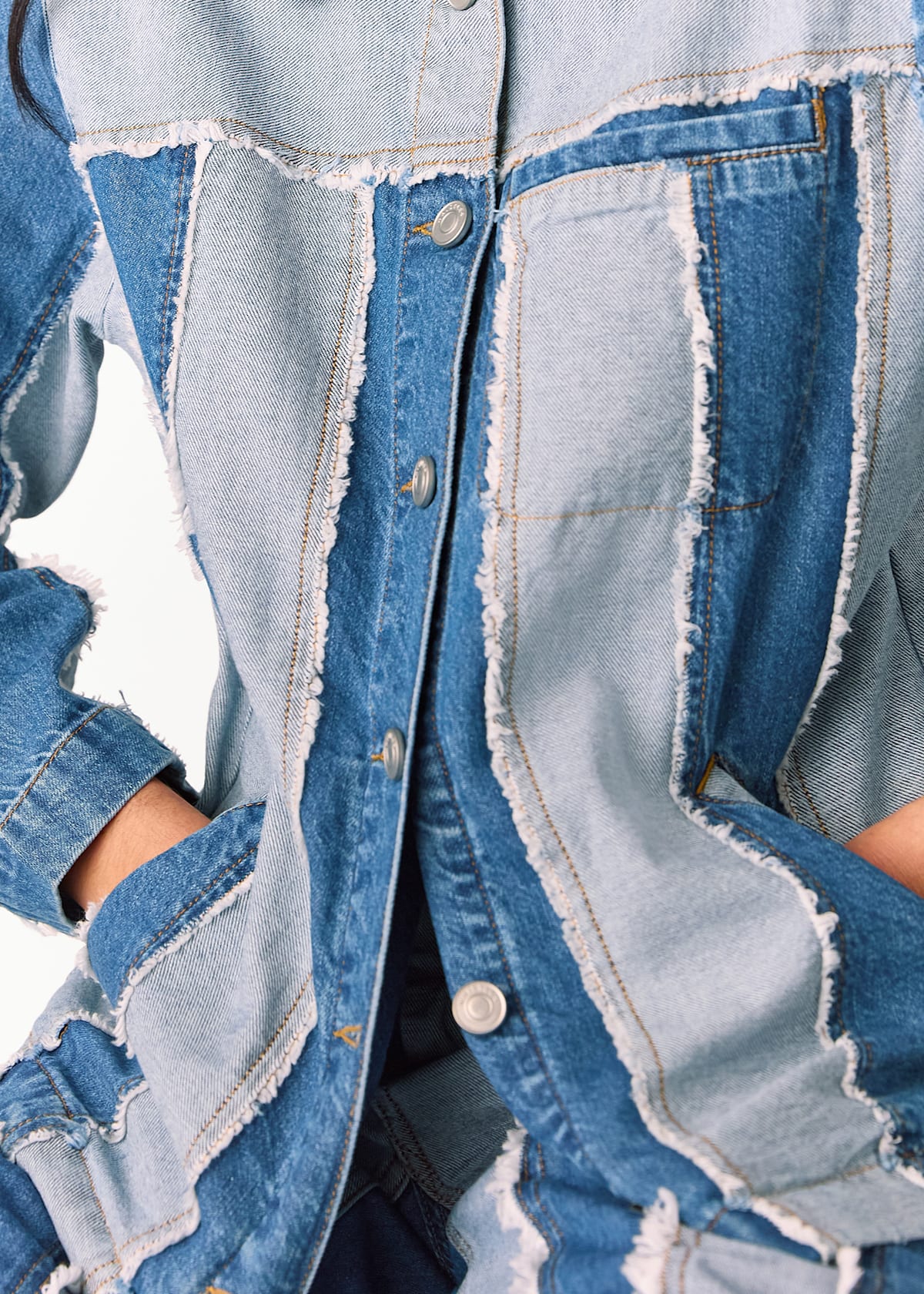 Denim Denim Vertical Stripe Jacket