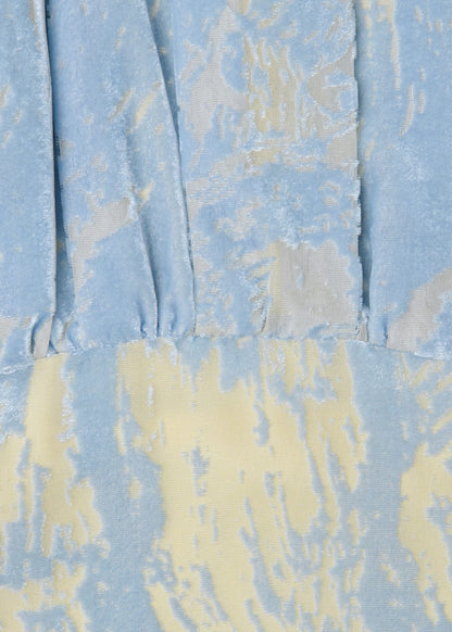 Blue/Multi Devore Swirl Velvet Midi Dress