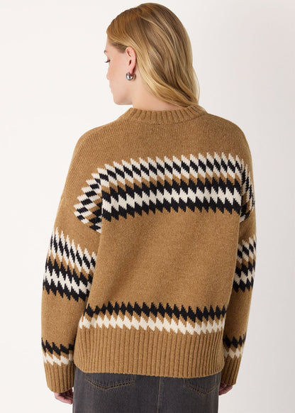 Camel Fairisle Detail Knit