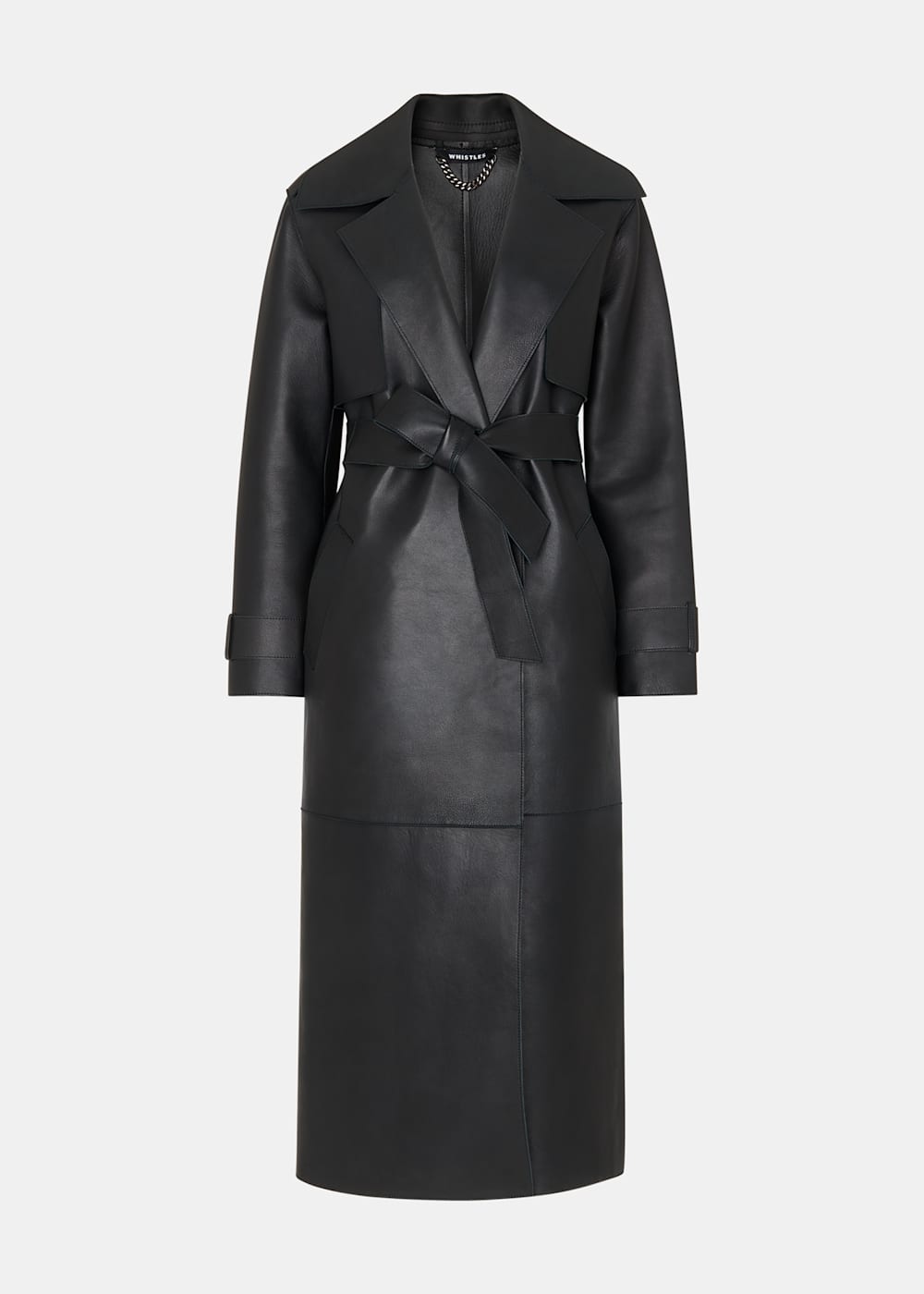 Black Faye Clean Bonded Trench Coat