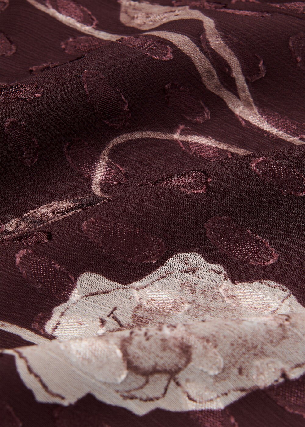 Burgundy Floral Dobby Blouse