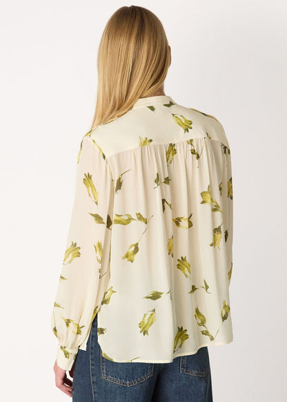 White Floral Utility Blouse