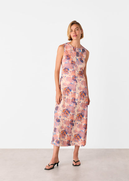 Floral Textured Midi Dress