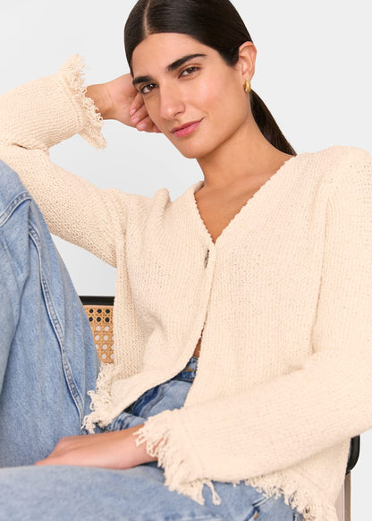 Ivory Fringe Detail Cardigan