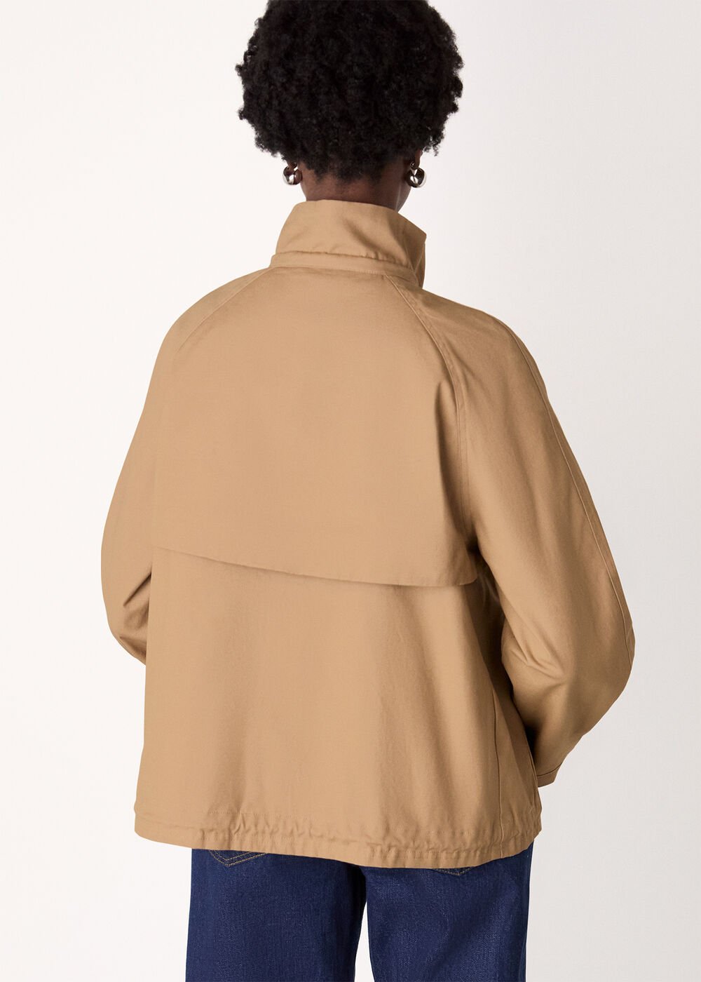 Taupe Funnel Neck Parka Jacket