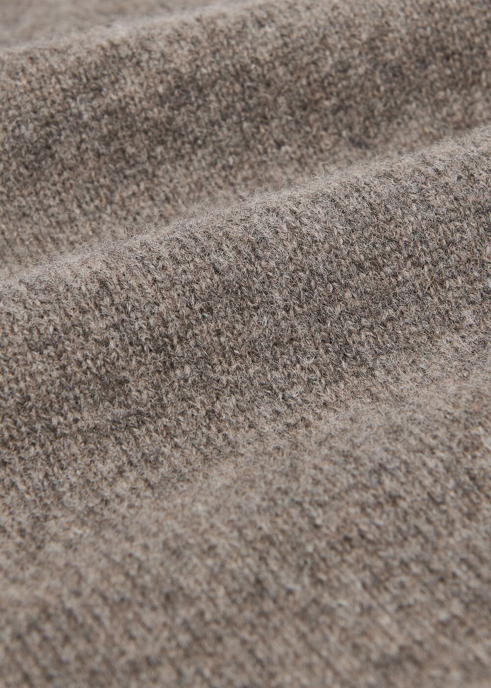 Taupe Funnel Neck Wool Mini Dress