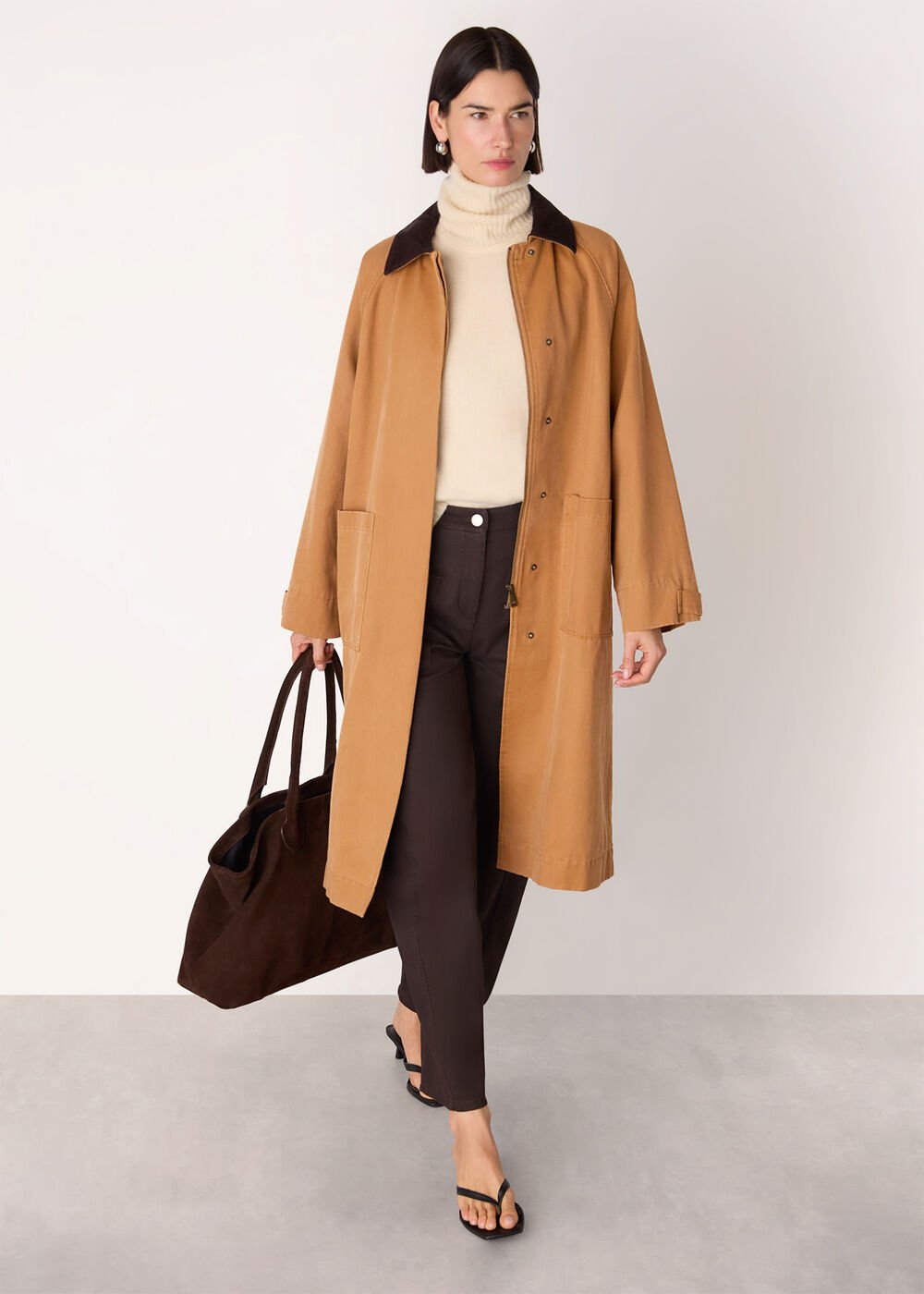 Neutral Gabriella Waxed Overcoat