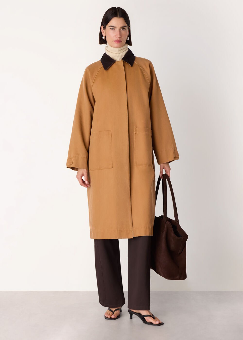 Neutral Gabriella Waxed Overcoat