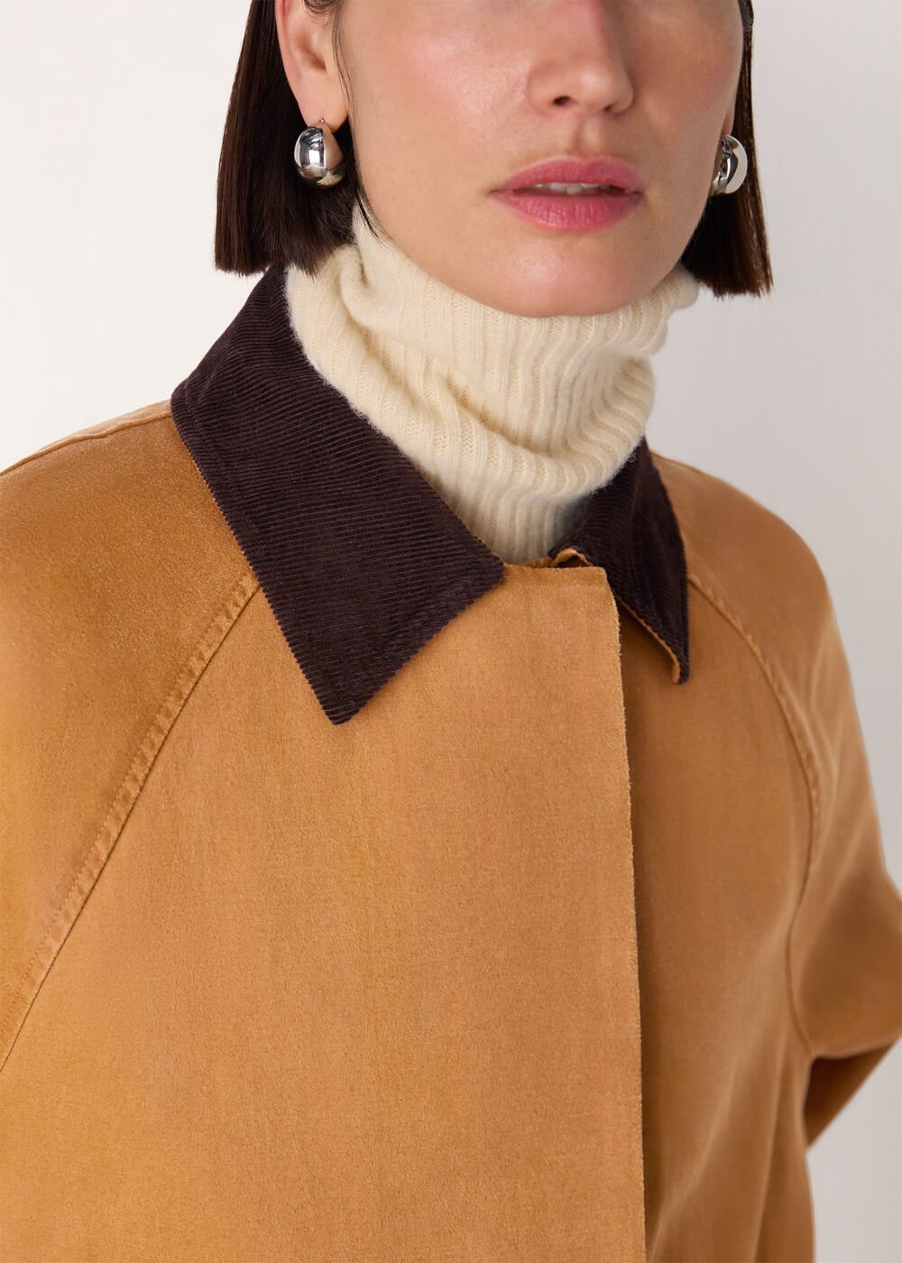 Neutral Gabriella Waxed Overcoat