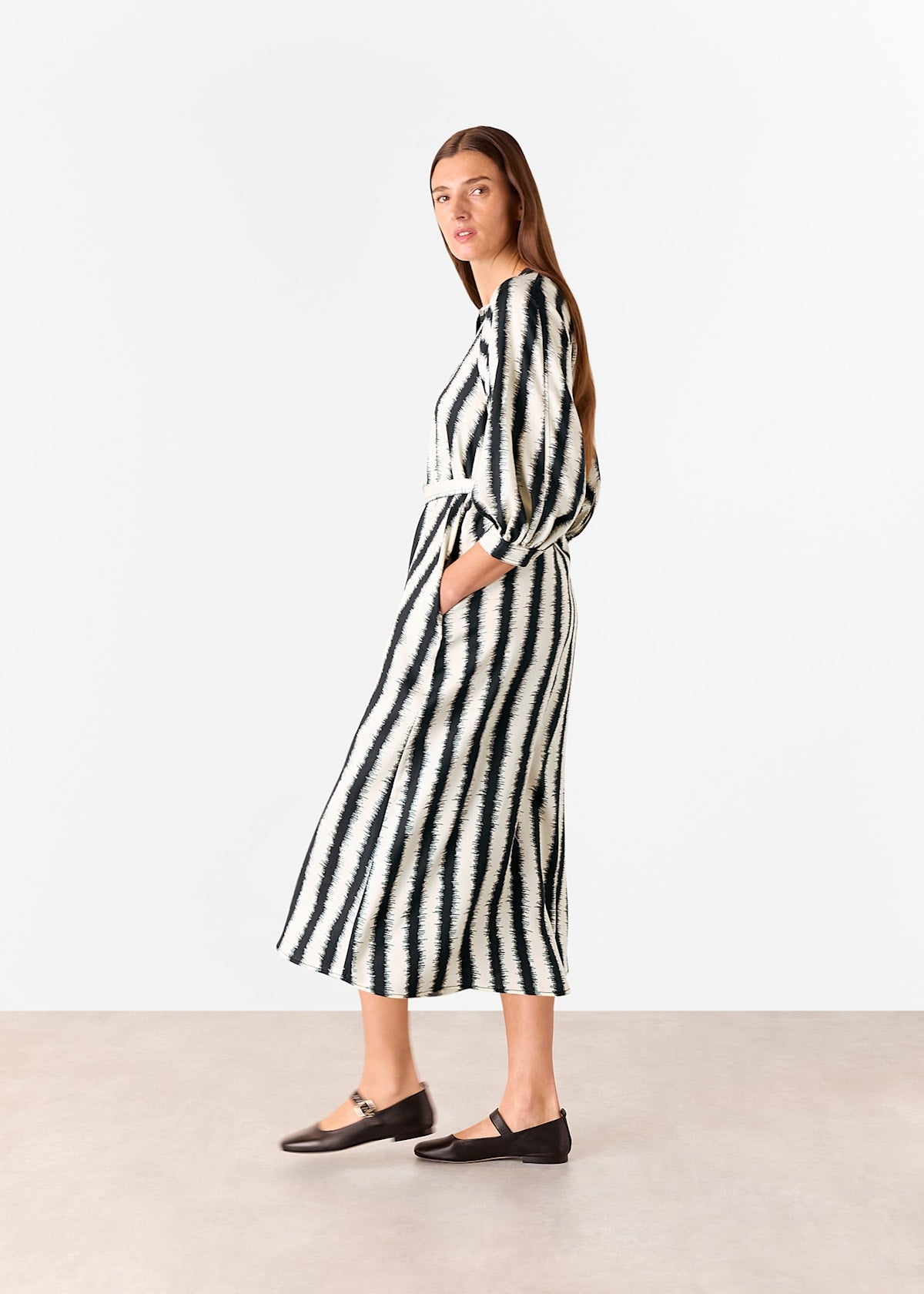 Ivory/Multi Hazy Stripe Mabel Dress