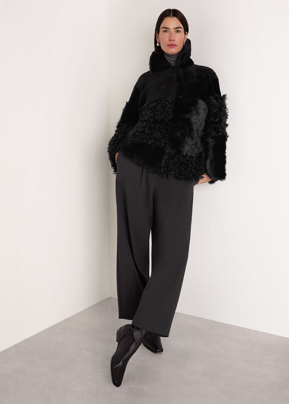 Black Hema Shearling Coat