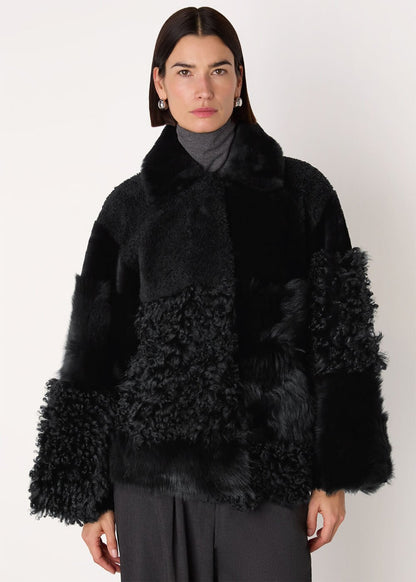 Black Hema Shearling Coat