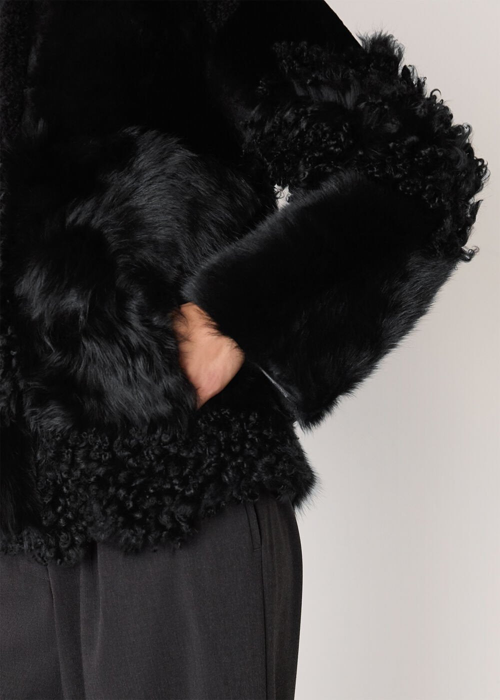 Black Hema Shearling Coat