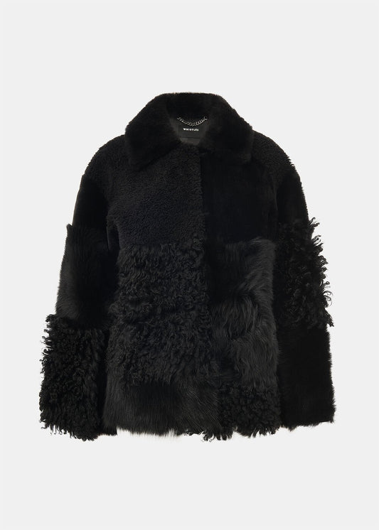 Black Hema Shearling Coat