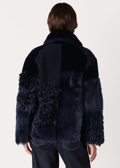 Navy Hema Shearling Coat