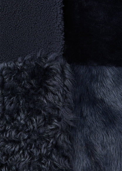 Navy Hema Shearling Coat