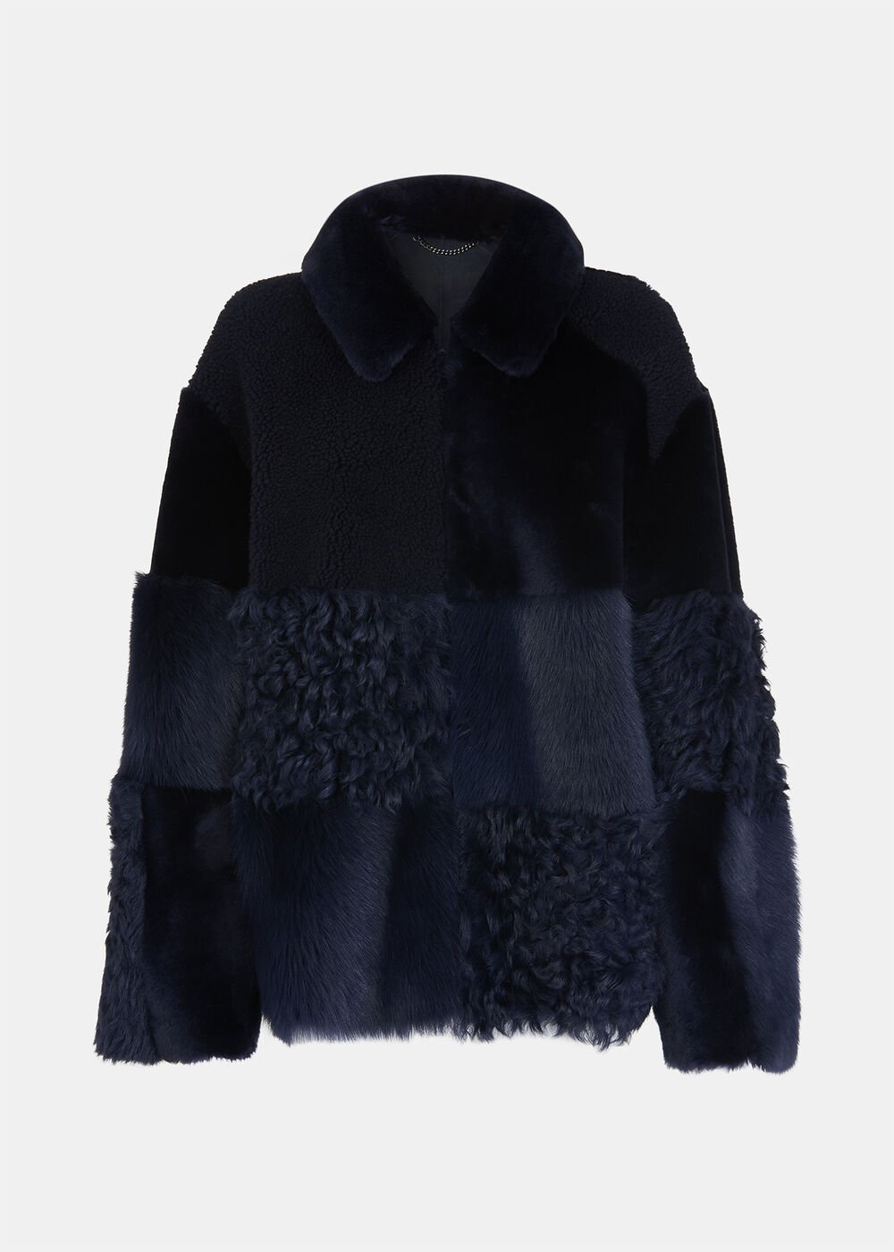 Navy Hema Shearling Coat