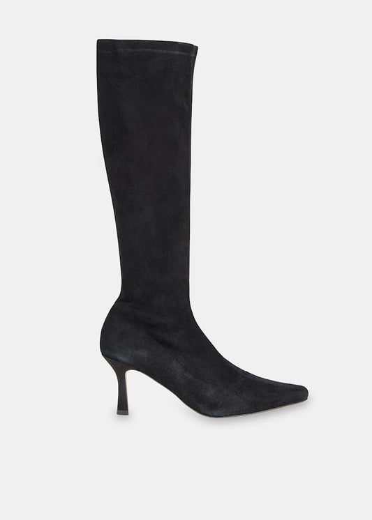 Black Hera Stretch Suede Boot