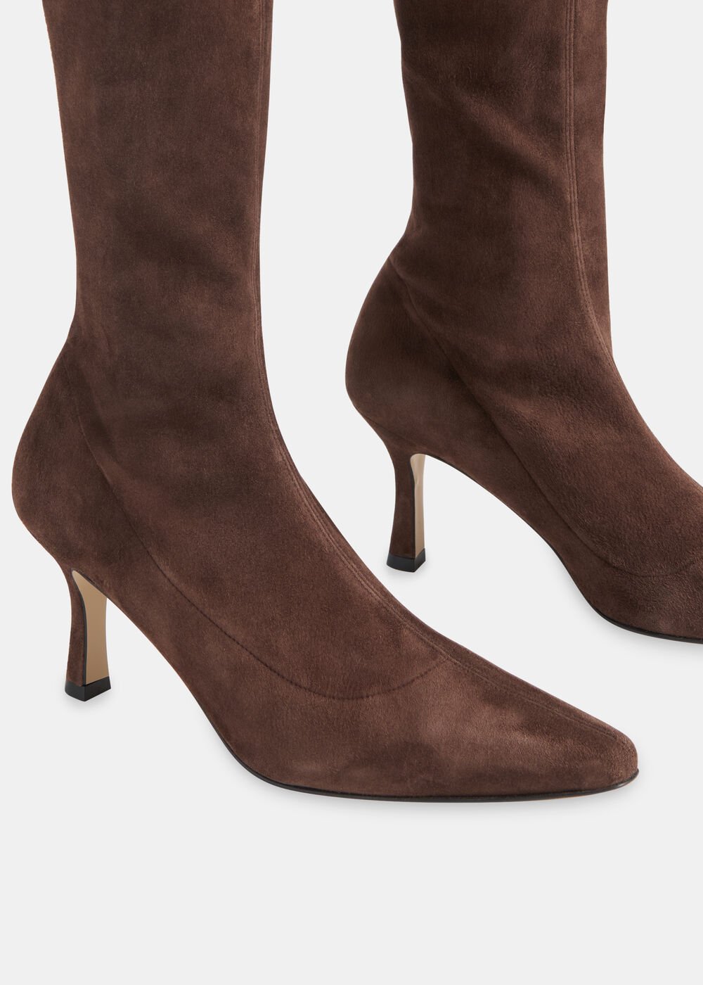 Chocolate Hera Stretch Suede Boots