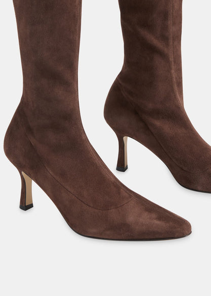Chocolate Hera Stretch Suede Boots
