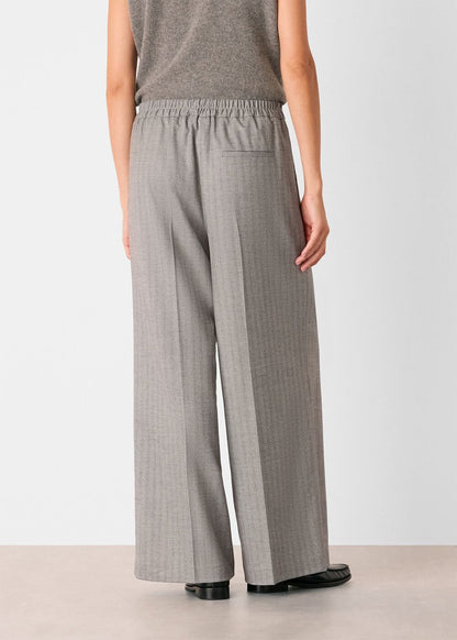 Grey/Multi Herringbone Wide Leg Trouser