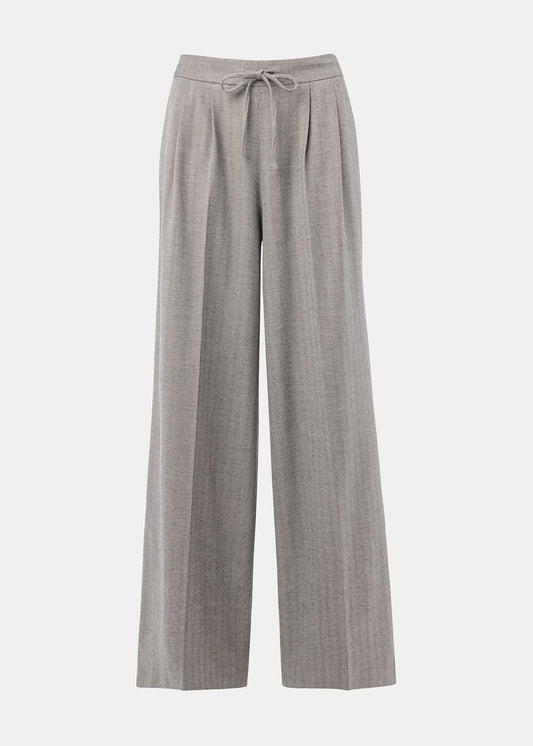 Grey/Multi Herringbone Wide Leg Trouser