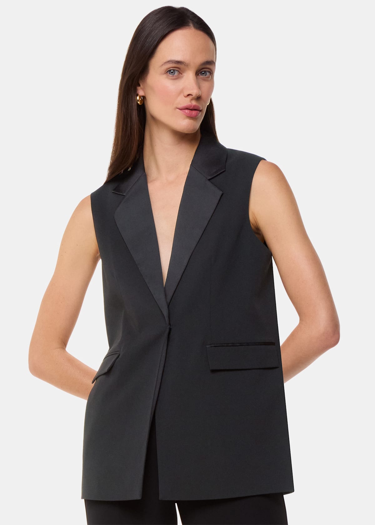 Black Hilda Tuxe Tailored Waistcoat