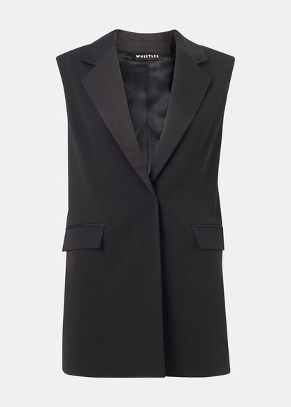 Black Hilda Tuxe Tailored Waistcoat