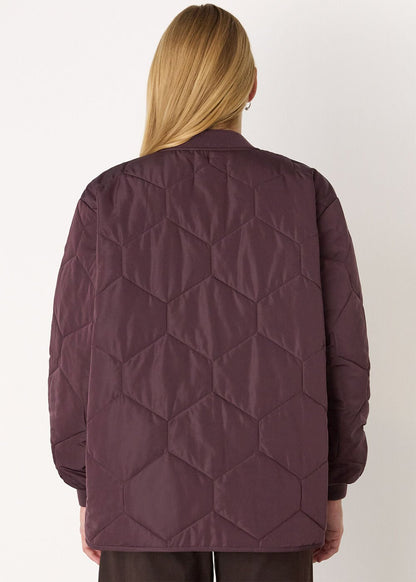 Burgundy Ida Short Quilted Coat