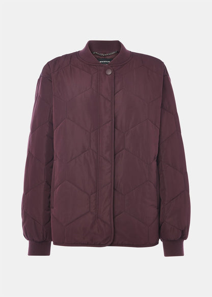 Burgundy Ida Short Quilted Coat