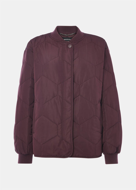 Burgundy Ida Short Quilted Coat