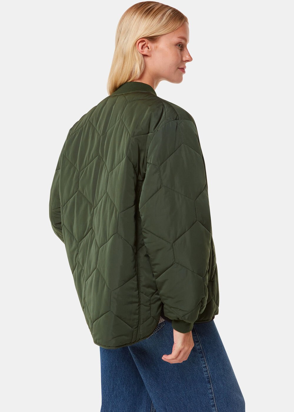 Khaki Ida Short Quilted Coat