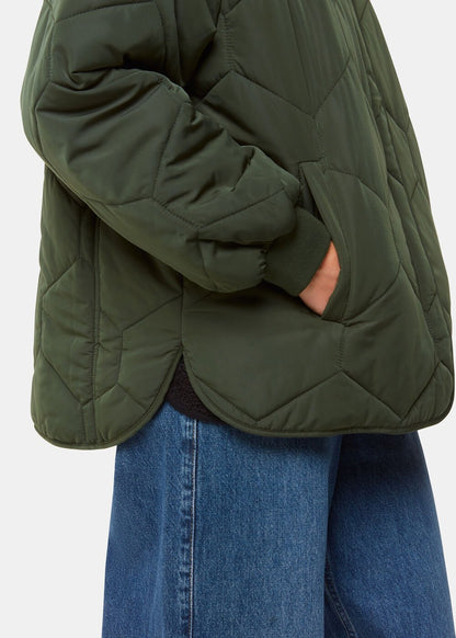 Khaki Ida Short Quilted Coat