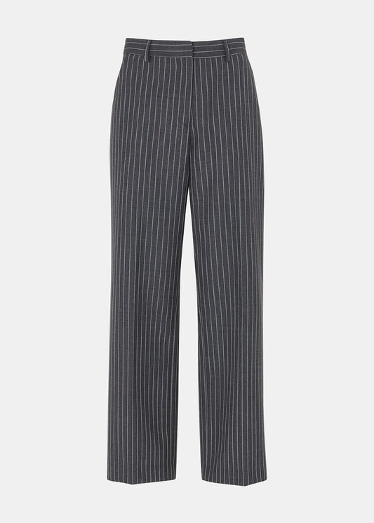 Grey/Multi Isla Pinstripe Wool Trouser