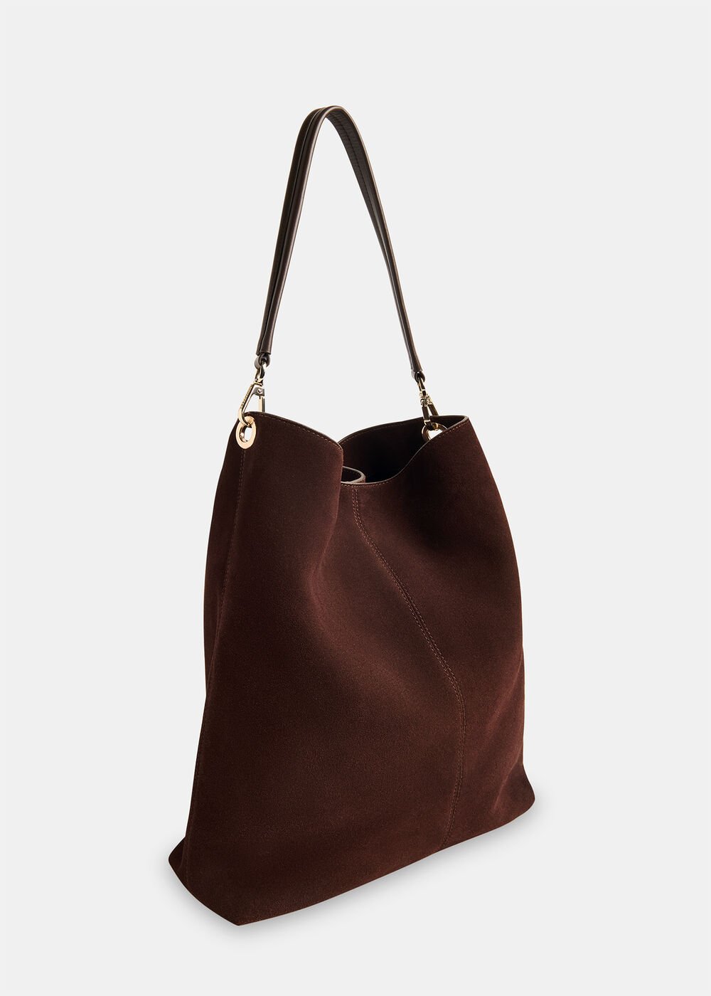 Chocolate Kamil Suede Tote Bag