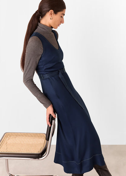 Navy Karina Sleeveless Midi Dress