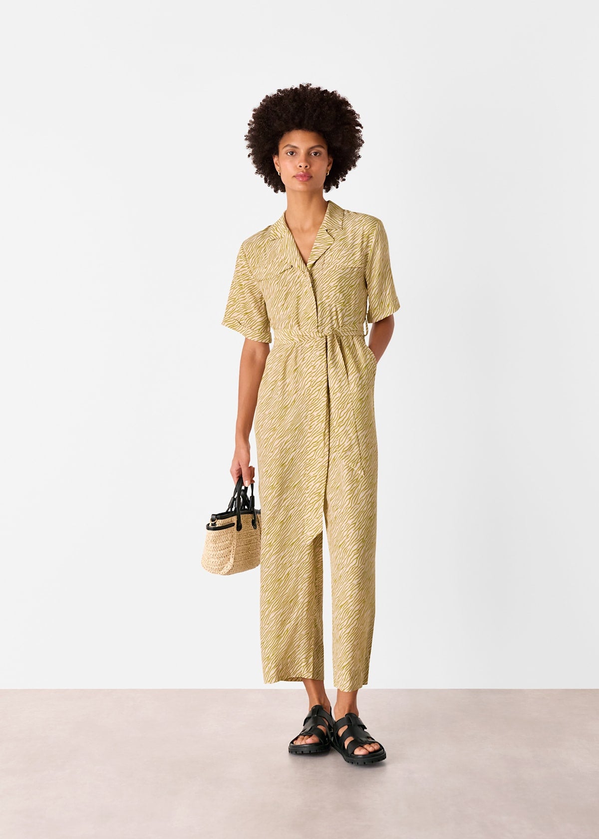 Green/Multi Kelly Tiger Flame Jumpsuit